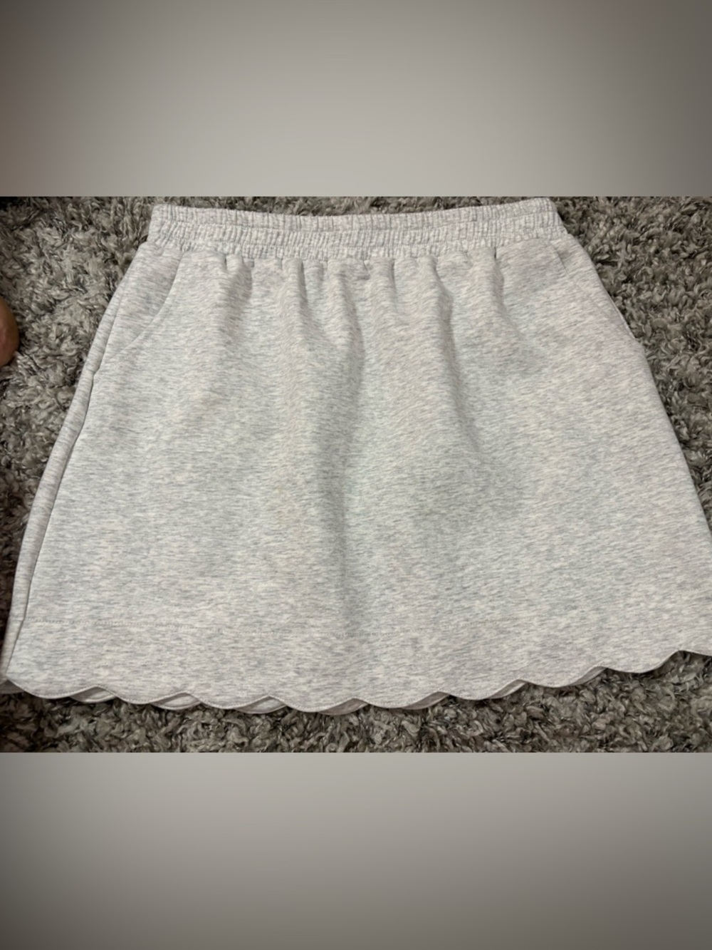 Umgee Light Heather Gray Elastic Waist Skirt size Large